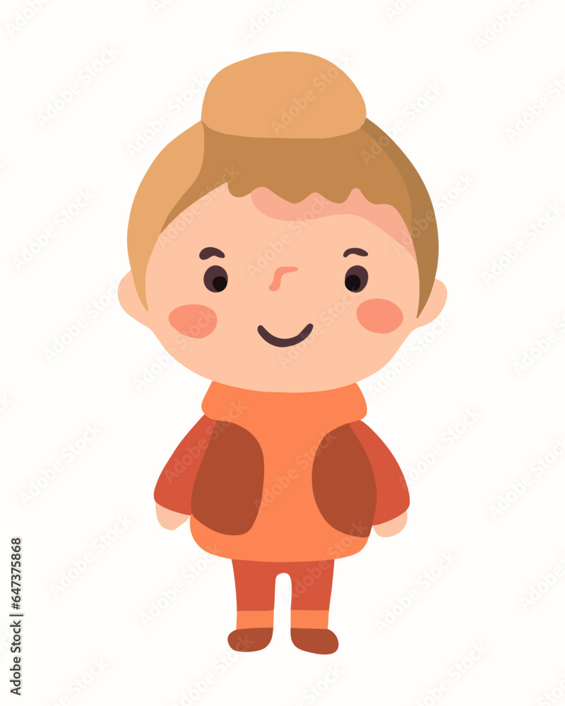 Vector isolated illustration of little baby girl. Schoolgirl on a white background. Vector isolated illustration of little baby girl. Schoolgirl on a white background.