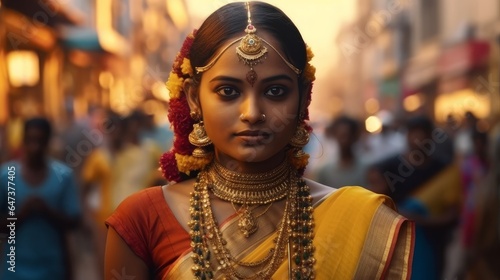 Indian beauty Telangana festival