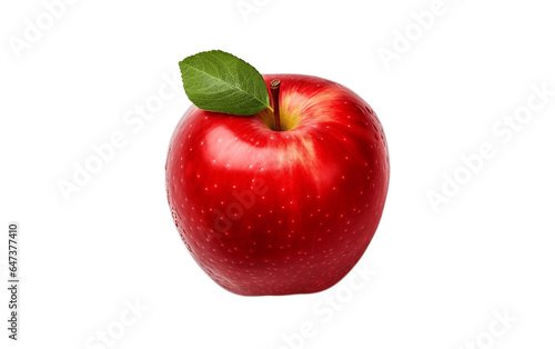 Red Apple on White Transparent Background