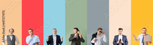 Set of many businessmen on ...