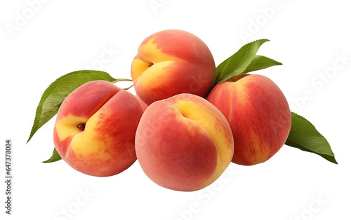 Peaches on White Transparent Background