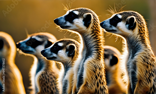 A group of meerkats organize themselves during the day