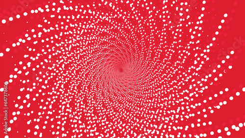 Abstract spiral in polka dot style background in red color. This creative red and white combination Christmas background can be used as a banner or web page work. This minimalist design is perfect.