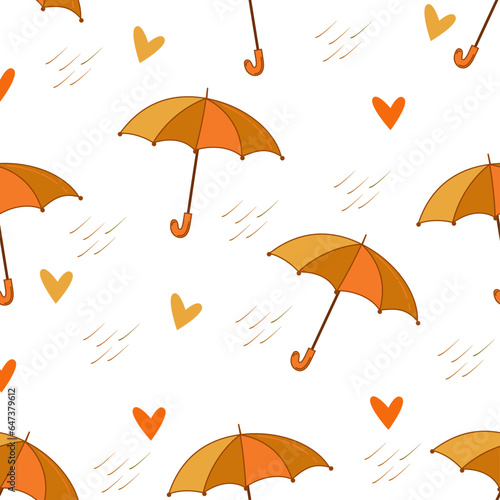 Autumn seamless pattern icons set fall elements  umbrella vector illustration.2