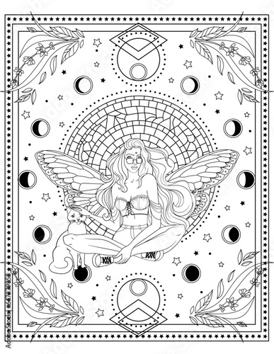 Moon Fairy Coloring Page