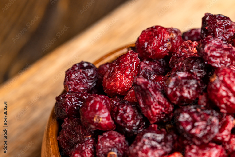 Dried red cranberries with sugar syrup Dried red cranberries with sugar syrup