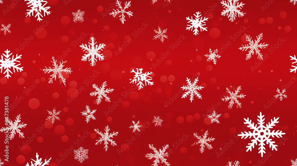 Christmas snowflakes on red in a repeatable seamless pattern Christmas snowflakes on red in a repeatable seamless pattern