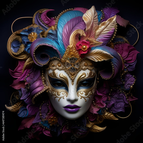 Carnival mask on dark background