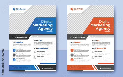 Digital Marketing Flyer Template, Digital marketing agency, Modern Flyer design, Digital Business Marketing Social Media Banner, Corporate Business Flyer, Colorful flyer template