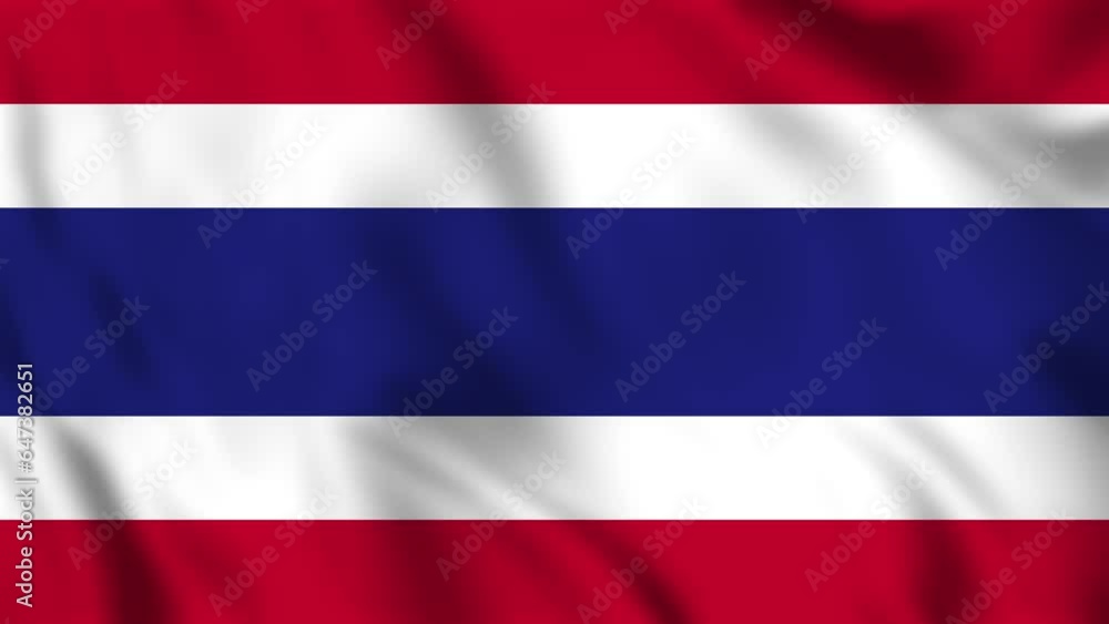 Looped background animation of the waving flag of Thailand Looped background animation of the waving flag of Thailand