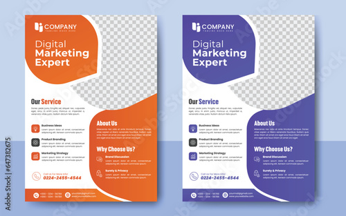 Creative corporate business flyer template, Marketing agency flyer template, Flyer Template Geometric shape used for business poster layout, creative minimalist flyer layout.