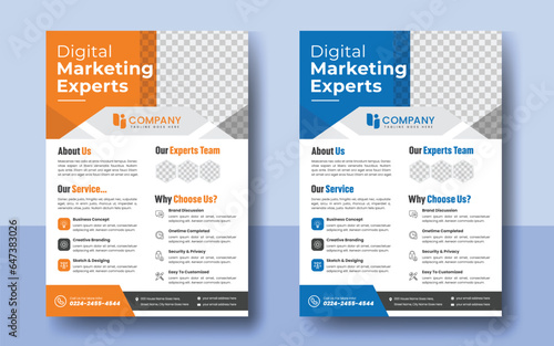 Creative corporate business flyer template, Marketing agency flyer template, Flyer Template Geometric shape used for business poster layout, creative minimalist flyer layout.