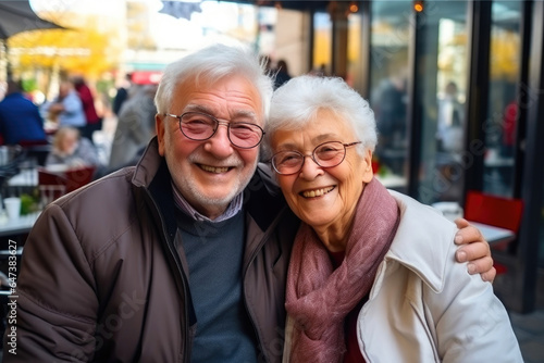 Joyful Senior Couple Enjoying Cafe Moments