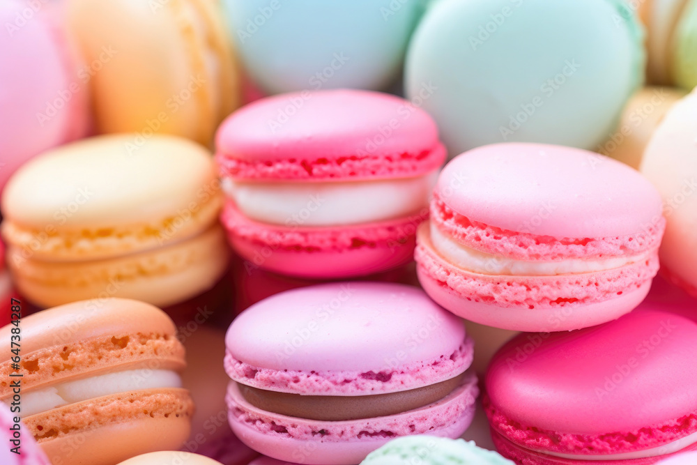 Vibrant French Macarons in Close-Up Vibrant French Macarons in Close-Up