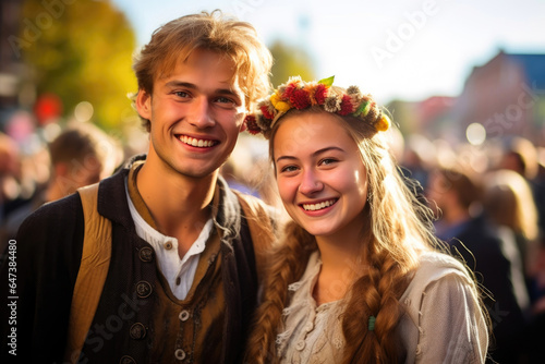 Cheerful Germans at Oktoberfest photo