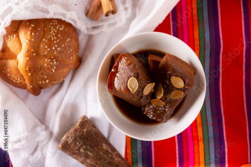 Dulce de Calabaza. Mexican dessert whose main ingredients are pumpkin and piloncillo, also known as Chacualole, Xacualole or Calabaza en Tacha, widely used in Day of the Dead offerings. photo