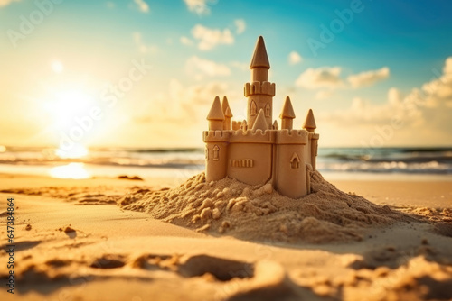 Beachside Sandcastle in Sunlight © Andrii 