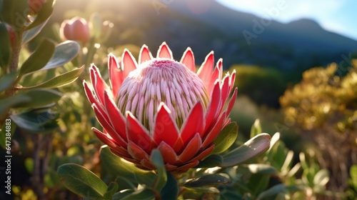 King Protea flower beautifully bloomed with natural background