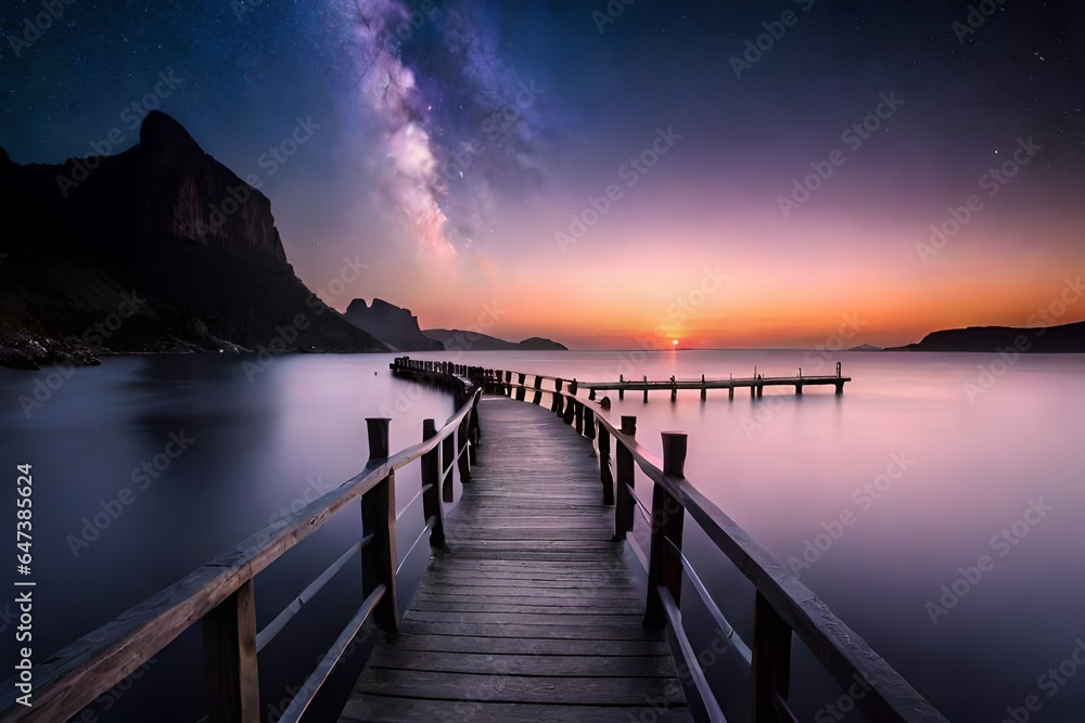 Obraz premium sunset on the lake