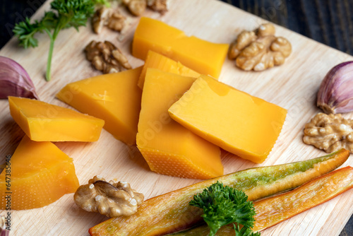 fresh orange cheese and other food products