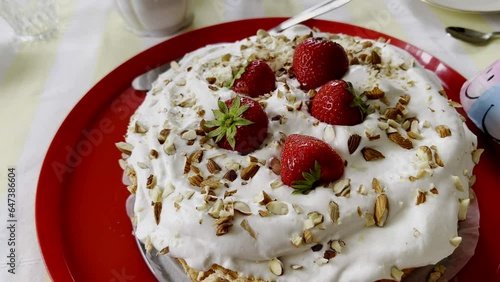 strawberrycake closeup photo