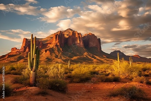 Arizona desert scene. Generative AI