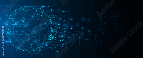 Technology abstract futuristic background for internet business. Big data concept.