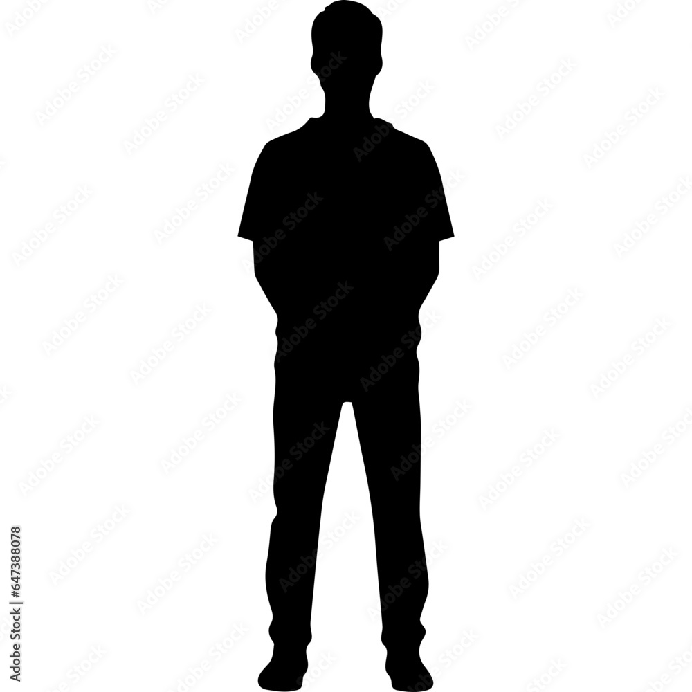 Obraz premium man standing figure silhouette illustration