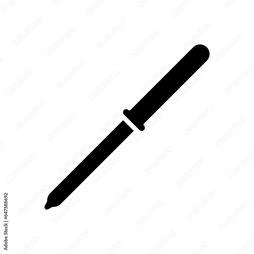 Pipette icon. Black silhouette. Front side view. Vector simple flat graphic illustration. Isolated object on a white background. Isolate. Pipette icon. Black silhouette. Front side view. Vector simple flat graphic illustration. Isolated object on a white background. Isolate.