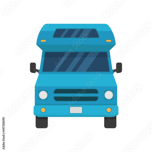 Motorhome icon. Camper, caravan. Colored silhouette. Front view. Vector simple flat graphic illustration. Isolated object on a white background. Isolate.