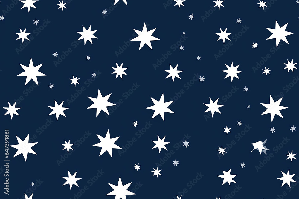 White stars on a blue background repeatable seamless pattern White stars on a blue background repeatable seamless pattern