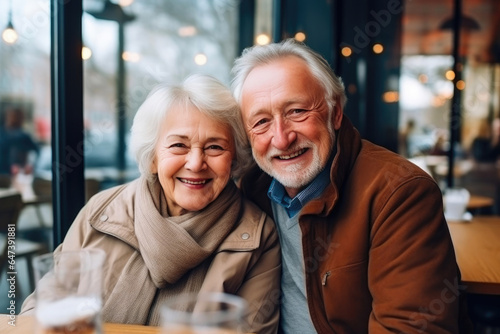 Urban Affection: Seniors Grinning at Cafe