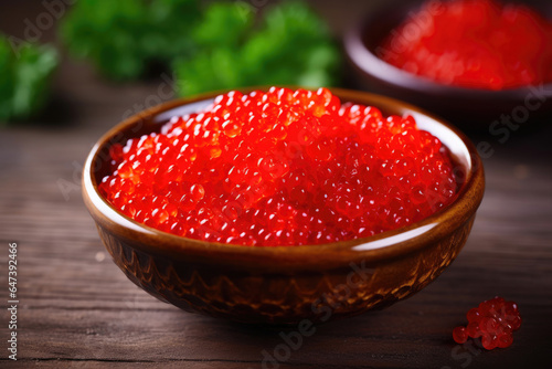 Selective Focus on Red Caviar Delicacy