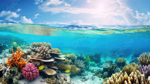 A colorful underwater coral reef © Veniamin Kraskov