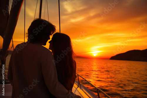 Sunset Serenity: Romantic Moments Aboard a Yacht
