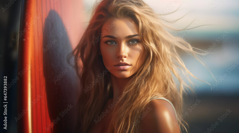 Portrait of a surfer girl Portrait of a surfer girl