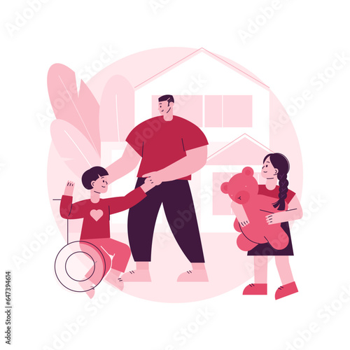Social adaptation of disabled people abstract concept vector illustration. Adaptation of children with disability, adapting to social environment, technology for disabled people abstract metaphor.