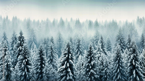 Snow-covered pine trees glisten under the brilliant winter moonlight.