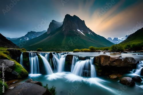 waterfall in the mountains