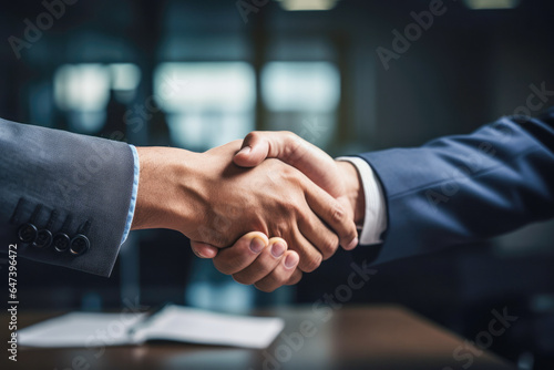 A professional moment as a candidate seals the deal with a handshake, accepting a job offer