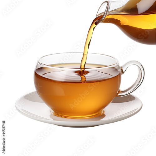 A cup of tea being poured