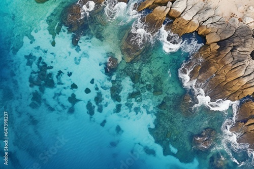 aerial view of the ocean. Generative AI © Beatriz