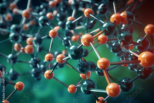 Molecule structure of a cannabis compound. Generative AI