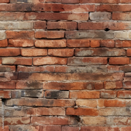 Ancient Brick Creative Abstract Photorealistic Texture. Screen Wallpaper. Digiral Art. Abstract Bright Surface Square Background. Ai Generated Vibrant Texture Pattern.