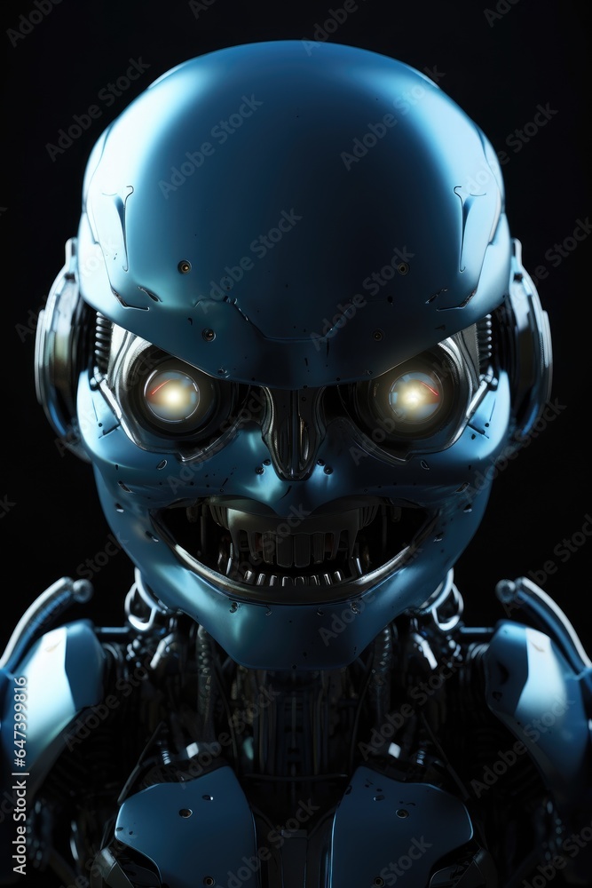 portrait of evil robot artificial intelligence portrait of evil robot artificial intelligence
