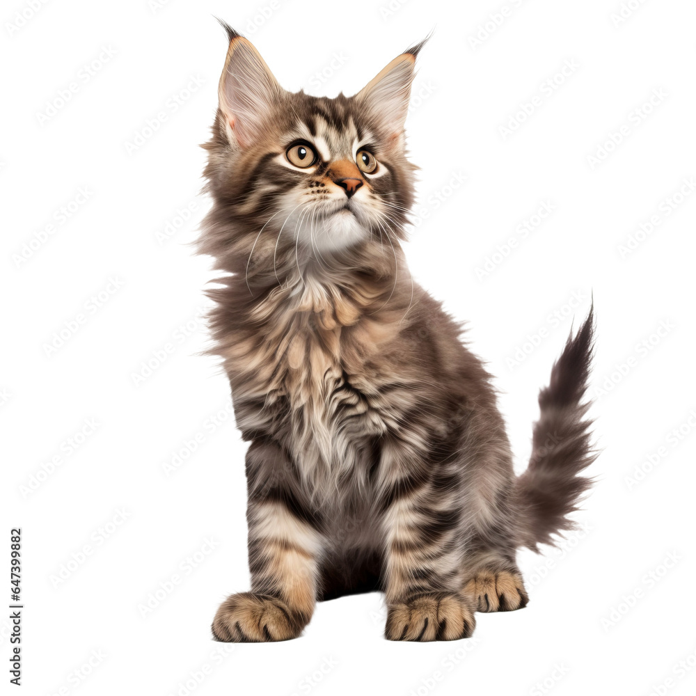 Fototapeta premium playful mainecoon kitten isolated