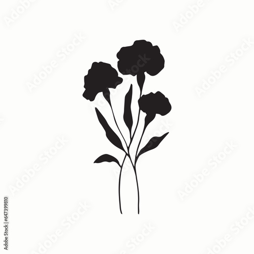 Flat vector carnation flower illustration