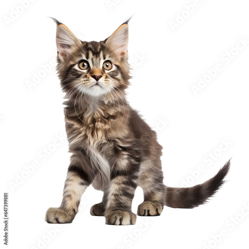 playful mainecoon kitten isolated