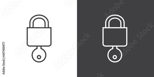 Locks and keys icon. Securitty padlock vector icon. Locked  padlock symbol of device security. Privacy symbol vector stock illustration.