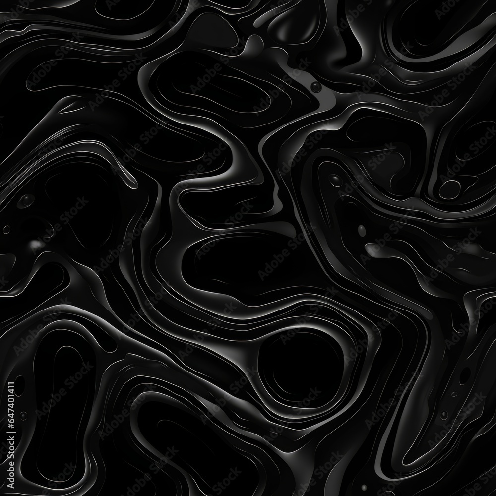 Black Slime Creative Abstract Photorealistic Texture. Screen Wallpaper. Digiral Art. Abstract Bright Surface Square Background. Ai Generated Vibrant Texture Pattern.
